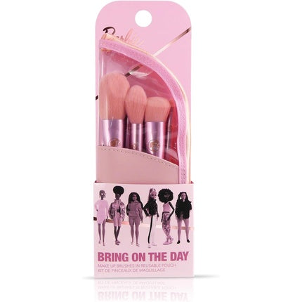 Barbie Makeup Brushes in Travel Pouch 5 Makeup Brushes