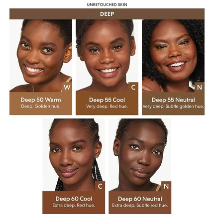 bareMinerals Barepro 16HR Skin-Perfecting Powder Foundation Matte Pressed Powder Foundation Full Coverage with Plant-Based Squalene Oil Control Vegan Deep 55 Neutral 0.2oz 8g