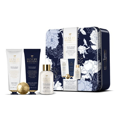 Gift Set Body Care in Tin Peony, Peach & Raspberry 4 pcs