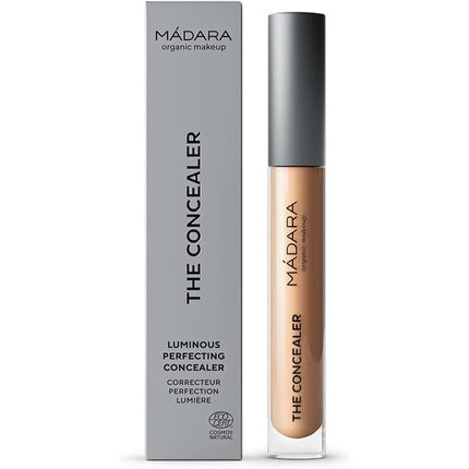MÁDARA Luminous Perfecting Concealer 45 Almond Organic Makeup Contour Corrector with Hyaluronic Acid and Minerals 4ml