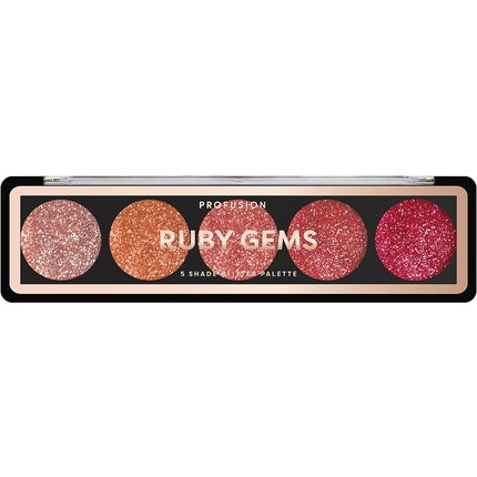 Profusion Cosmetics Ruby Gems 5 Shade Glitter Eyeshadow Palette