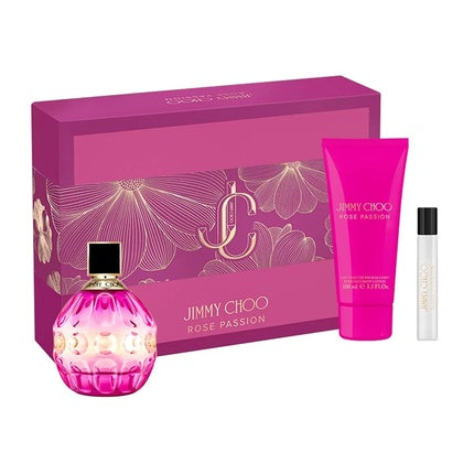 Jimmy Choo Rose Passion Set - Eau De Parfum Spray 100ml, Miniature Eau De Parfum 75ml, Body Lotion 100ml