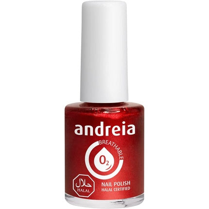 Andreia Halal Breathable Nail Polish Water Permeable Red Glossy Vegan and Cruelty-Free 10.5ml