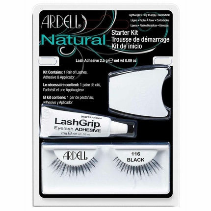 Ardell Natural Lash Starter Kit 116 Black Eyelash with Waterproof Adhesive