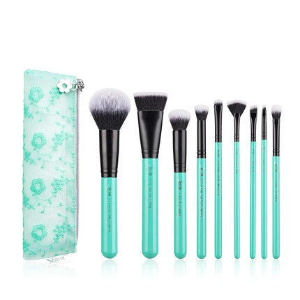 Jessup Makeup Brush Set 9 Pieces Professional Makeup Brushes with a Cosmetic Bag Face Brush Eye Brush Eyeshadow Brush Concealer Eyeliner Turquoise Collection T321