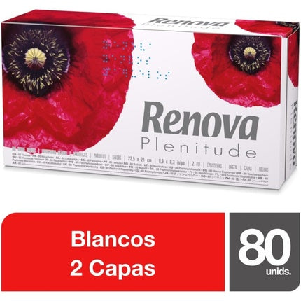 Renova Plenitude Face Towels White 80 Tissues