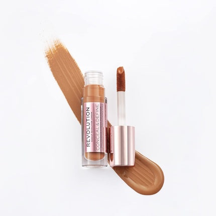 Makeup Revolution Conceal & Define Concealer Full Coverage Makeup Matte Finish Long Wear Vegan C14.5 4ml