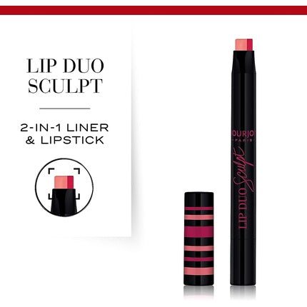 Bourjois Lip Duo Sculpt 003 Pomegranate-in Raspberry Lipstick 1.1g