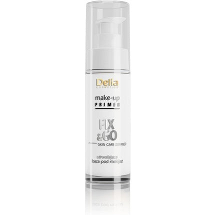 Delia Cosmetics Matt & Fixing Effect Make Up Primer Skin Care Defined White Fix and Go Base with Hyaluronic Acid 30ml