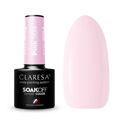 Claresa Soak Off Uv/Led Pink Hybrid Nail Polish 504 - 5g