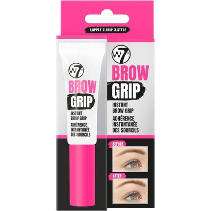 W7 Brow Grip Instant Gel Fixer Clear Strong Hold Formula for Eyebrow Makeup