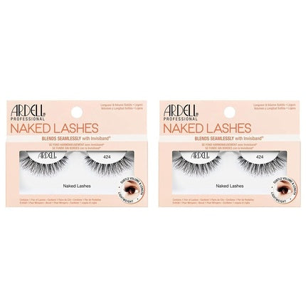 ARDELL Naked Lashes 424 Real Hair Natural Fake Lashes - 1 Pair, Vegan and Reusable