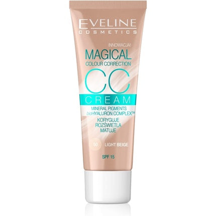 Eveline Magical Colour Correction Cc Cream Spf 15 Multifunctional Foundation 50 Light Beige 30ml