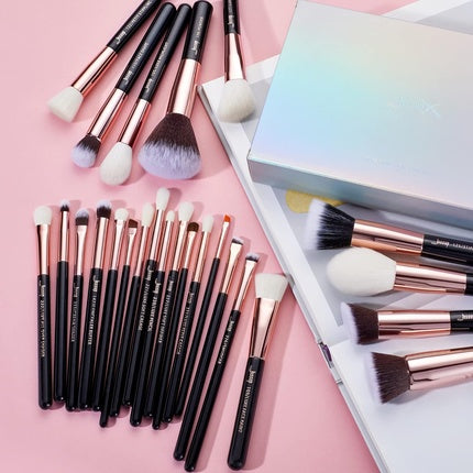 Jessup Brand 25pcs Professional Makeup Brush Set Beauty Cosmetic Foundation Powder Blush Eyeshadow Blending Highlighter Brushes Black Rose Gold T155