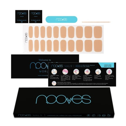 NOOVES NAILS Premium Precured Gel Nail Foils Cru au Soleil Brown Half-Cured Gel Nail Strips Semi-Permanent Gel Stickers