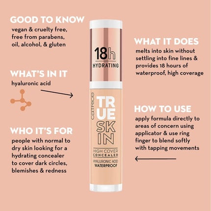 Catrice Cosmetics True Skin High Cover Concealer 18h Hydrating Waterproof Makeup