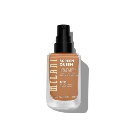 Milani Screen Queen Liquid Foundation Makeup with Digital Bluelight Filter Technology 1 Fl Oz 410 Warm Tawny