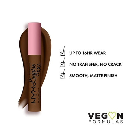 NYX Professional Makeup Lip Lingerie XXL Matte Liquid Lipstick Goin Desnuda Chocolate Brown 0.13 fl oz