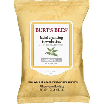 Burt's Bees Purifying Facial Towelettes with White Tea Extract for All Skin Types