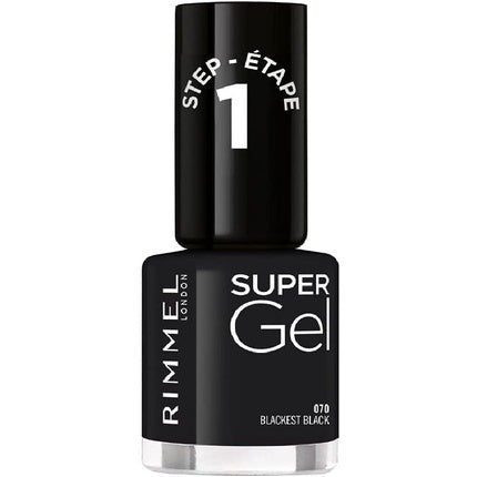 Rimmel Super Gel Nail Polish 12ml Blackest Black