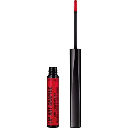 Rimmel London Lip Art Graphic Liner & Liquid Lipstick 610 Hot Spot