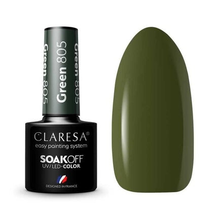 Claresa Soak Off Uv/Led Green Hybrid Nail Polish 805 - 5g