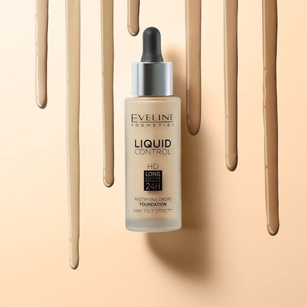 Eveline Cosmetics Liquid Control HD Mattifying Face Primer 32ml No. 001 Porcelain