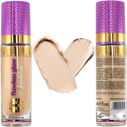 Ingrid Cosmetics BB Cream Make-Up Foundation for Combination Skin High Coverage Waterproof Natural Glow 02 Deluxe Vanilla