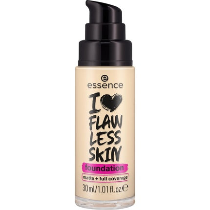 essence I LOVE FLAWLESS SKIN Foundation No. 20 Long-lasting Mattifying Instant Result Matt Vegan Oil-free UVA and UVB Filter + SPF 20 Fragrance-free 30ml