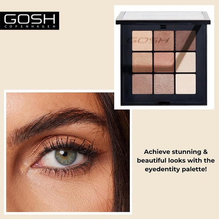 GOSH Eyedentity Vegan Eyeshadow Palette with 9 Perfectly Matched Colors in Matte and Metallic 004 Be Here