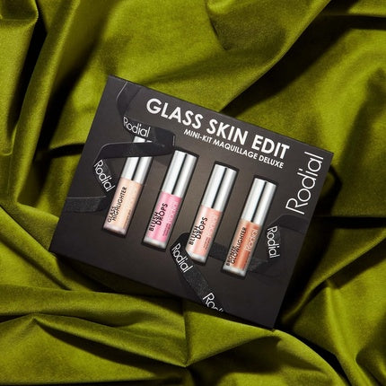 Rodial Glass Glow Edit Blush Drops Frosted Pink Sunset Kiss Bronze Glowlighter Glass Highlighter Luxurious Makeup Kit Beauty Gift