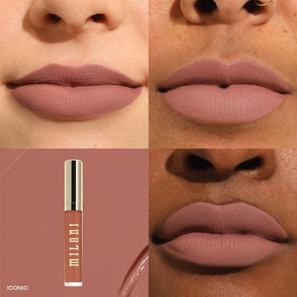 Milani Stay Put Longwear Liquid Lipstick Smudge-Proof Kiss-Proof and Fade-Resistant Formula for All-Day Wear Iconic