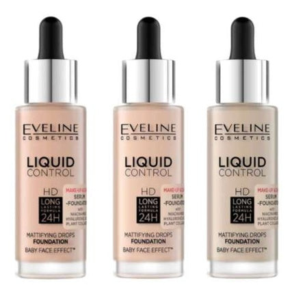 Eveline Liquid Control Hd Mattifying Drops Foundation 003 Ivory Beige 32ml