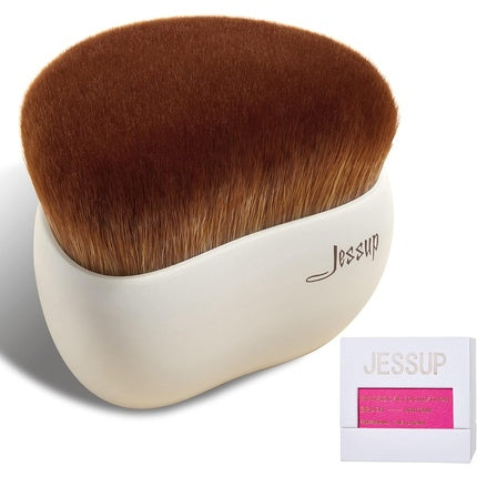 Jessup Makeup Brush Flat Top Kabuki Brush for Face Blush Liquid Powder Foundation Brush for Blending Buffing Stippling with Gift Box Light Gray SF002 C-SF002