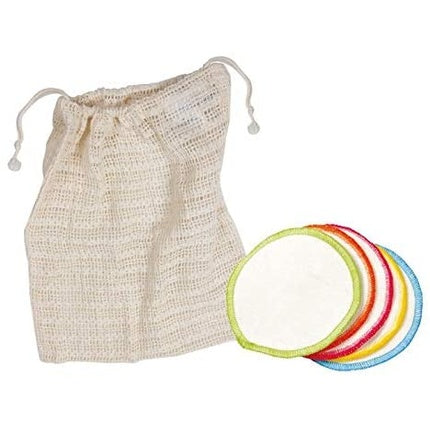 Eco Living Reusable Makeup Remover Wipes with Washable Laundry Bag 100% Organic Cotton - Facial Cleansing Cotton Buds