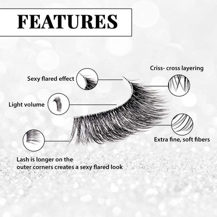 ARDELL Faux Mink False Eyelashes 811 Black Medium Volume Medium Length Flared Knot-Free Invisiband Cat-Eye Vegan-Friendly Cruelty-Free Lashes
