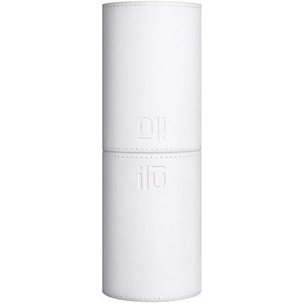 T4B ILU Makeup Brush Holder Travel Cosmetic Organizer Eco-Friendly Leather White
