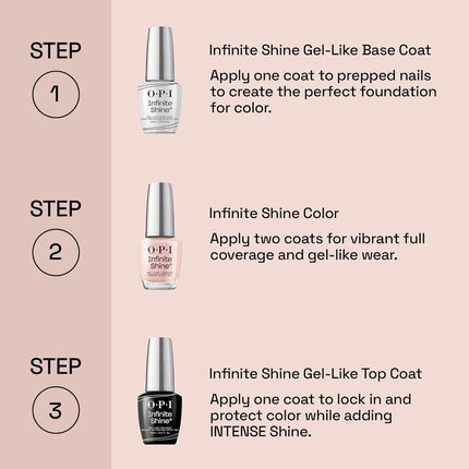 OPI Nail Polish Infinite Shine Long-wear System 2nd Step Gel-Like Nail Varnish Top Coat 15ml