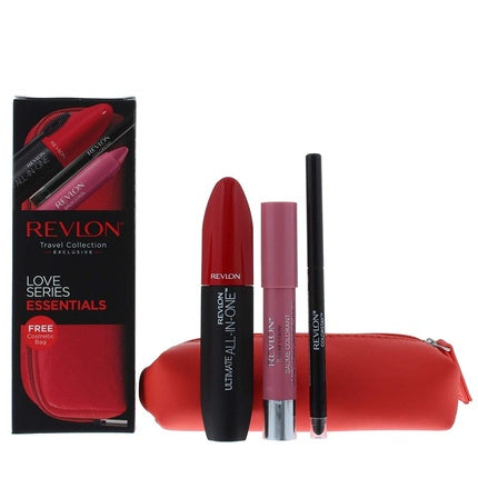 Revlon Love Series Essentials Gift Set All-in-One Mascara + Balm Stain + ColorStay Eyeliner + Cosmetic Bag