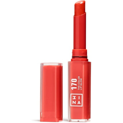 3INA Makeup The Color Lip Glow 170 Coral Red Lip Balm with Shea Butter 1.60g