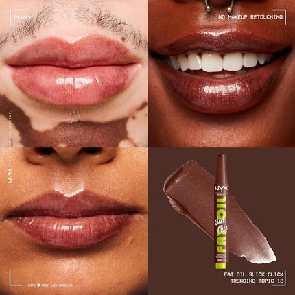 NYX Professional Makeup Fat Oil Slick Click Lightweight Buildable Pigmented Vegan Lip Balm Trending Topic 12