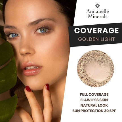 Annabelle Minerals Coverage Mineral Foundation with SPF and Natural Ingredients 10g Golden Light