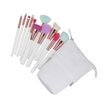 ilu Basic Set 11 Makeup Brushes with Bag - Multicolor