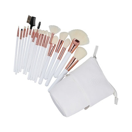 ilu Basic Set 18 Makeup Brushes with Bag White