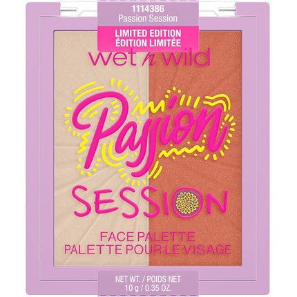 Wet 'n' Wild Face Palette Wild Crush Passion Collection Highlighter and Blusher Duo Infused with Passion Fruit Seed Oil Passion Session Blushlighter Palette Passion Session
