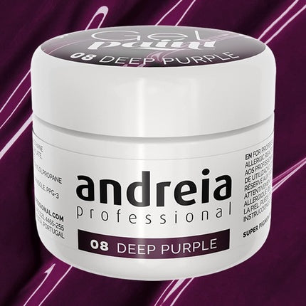Andreia Professional Nail Art Design Gel Paint Pots 4g 08 Deep Purple