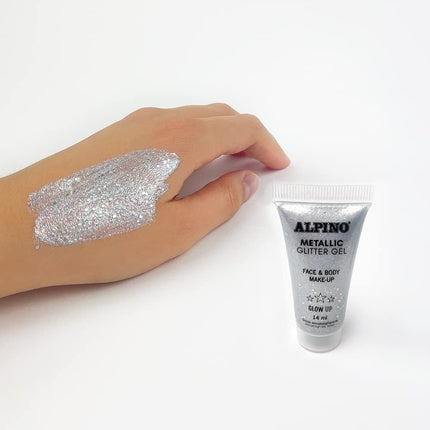 Alpino Fiesta Metallic Glitter Gel Silver 6-Pack
