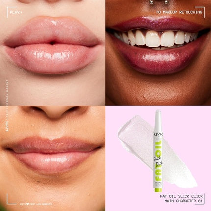 NYX Professional Makeup Fat Oil Slick Click Lightweight Buildable Pigmented Vegan Lip Balm Main Character 01