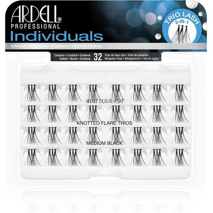 Ardell False Eyelashes Knotted Flare Trios Medium Black