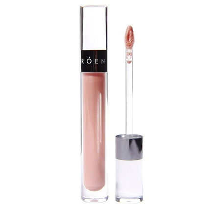 ROEN Natural Kiss My Liquid Lip Balm Shimmer Vegan Cruelty-Free Clean Makeup Rumor Shimmery Light Pink